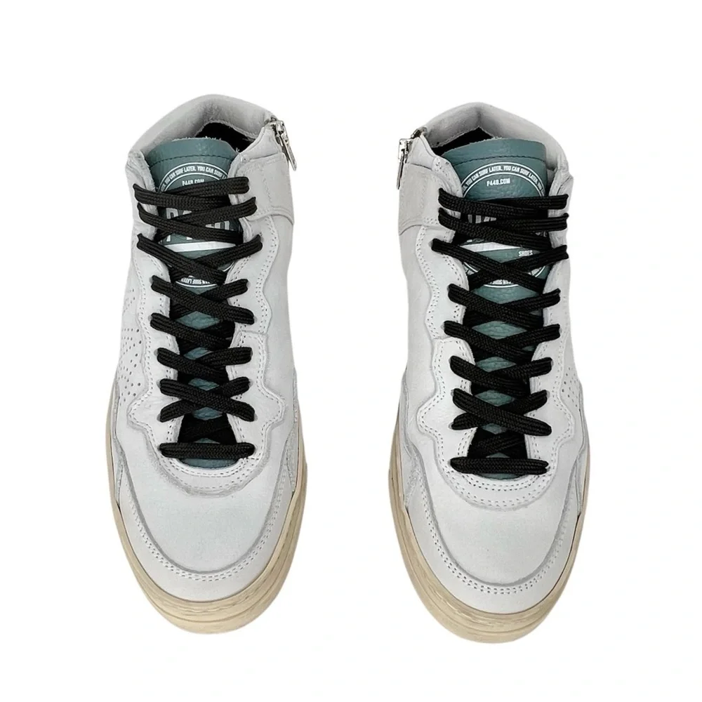 New P448 Balihi High Top Sneaker Women’s Euro Size 39 (US 8.5 - 9) White Orange - Picture 2 of 13